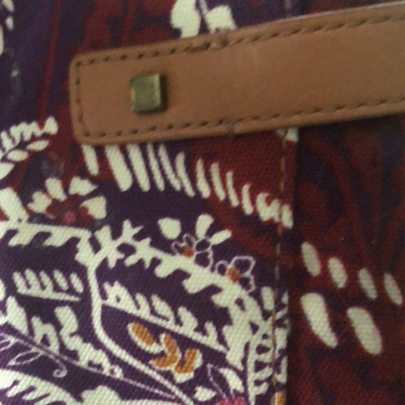 Talbots Purple Multicolor Paisley Medium Satchel Purse Handbag Bag - Picture 6 of 17